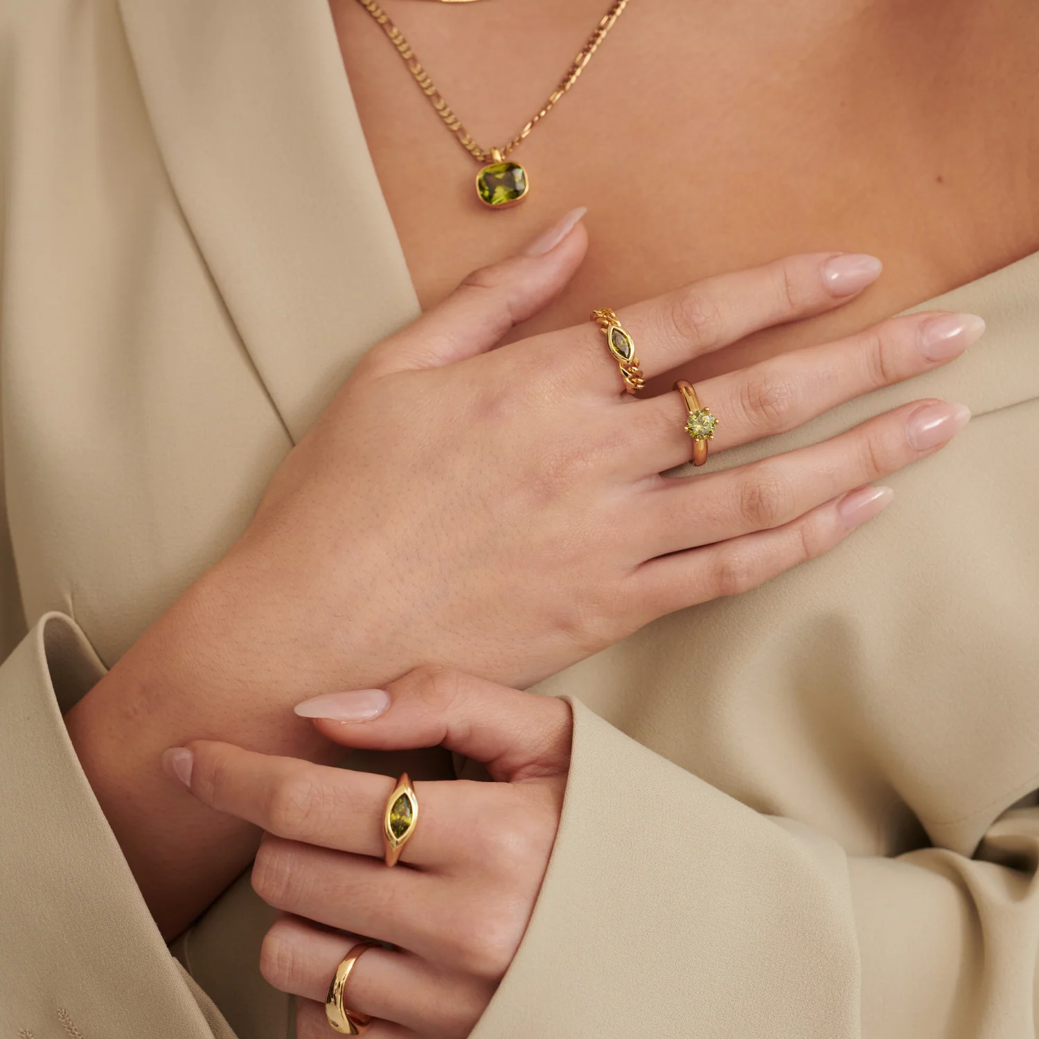 Kaia Ring - Olivine - Image 3