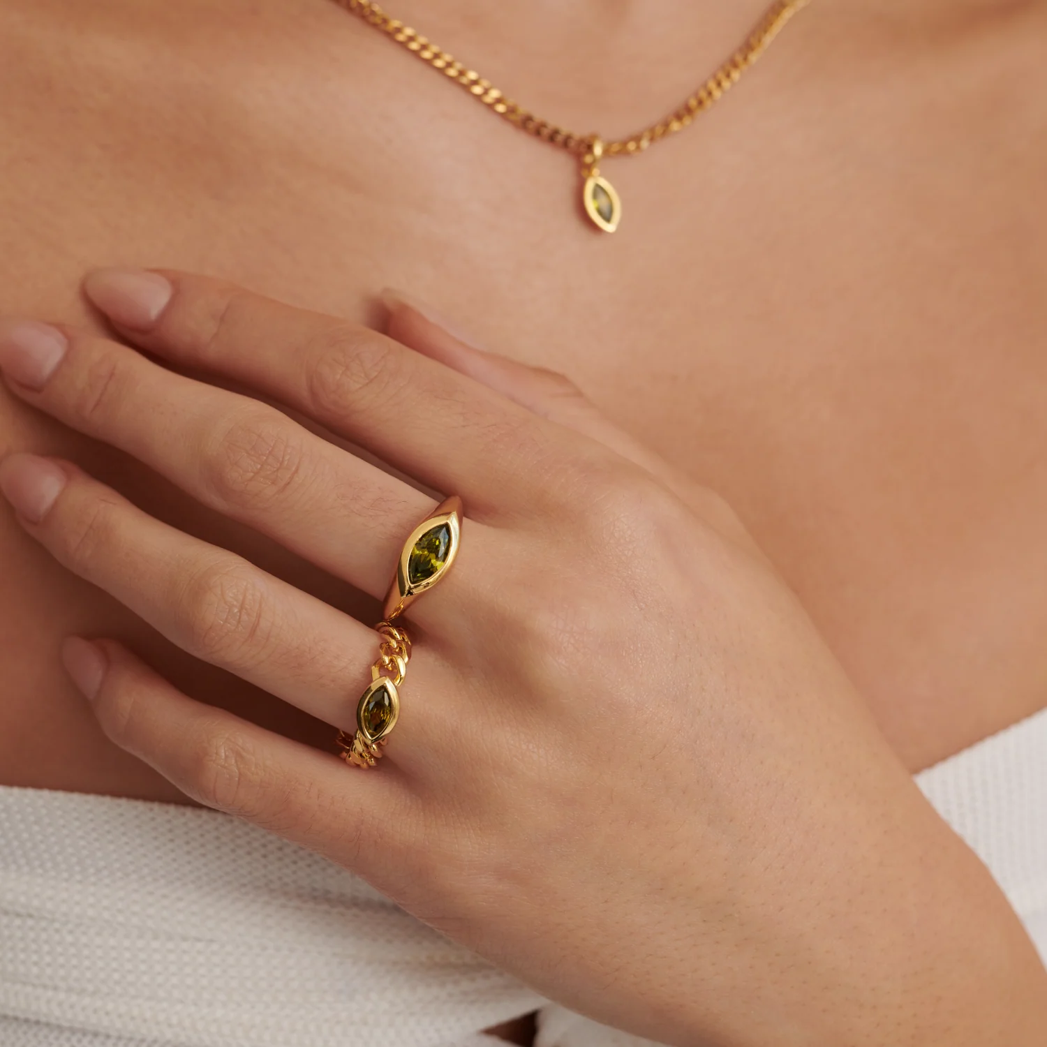 Kaia Ring - Olivine - Image 4