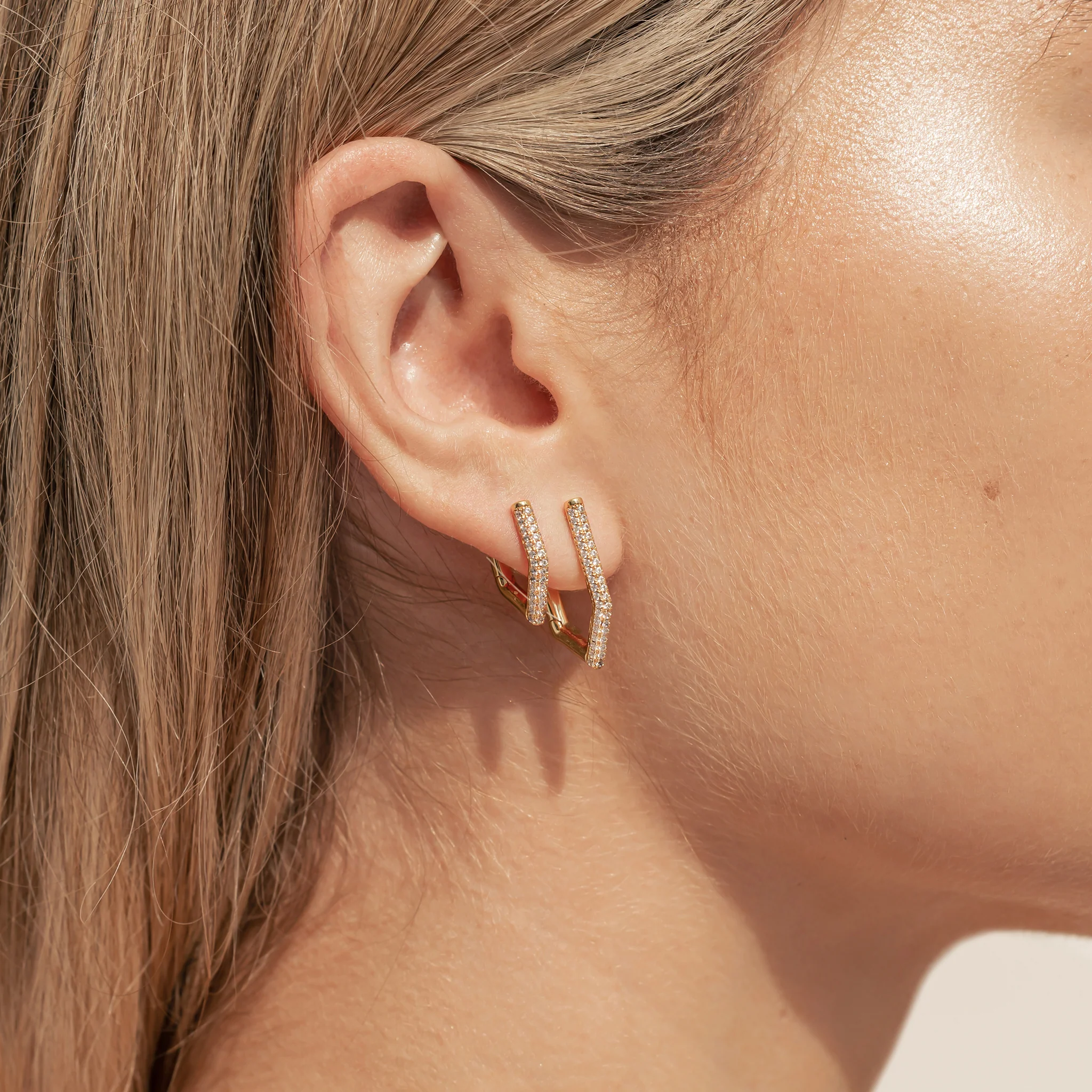 Mini Jodi Earrings with Crystals - Image 2