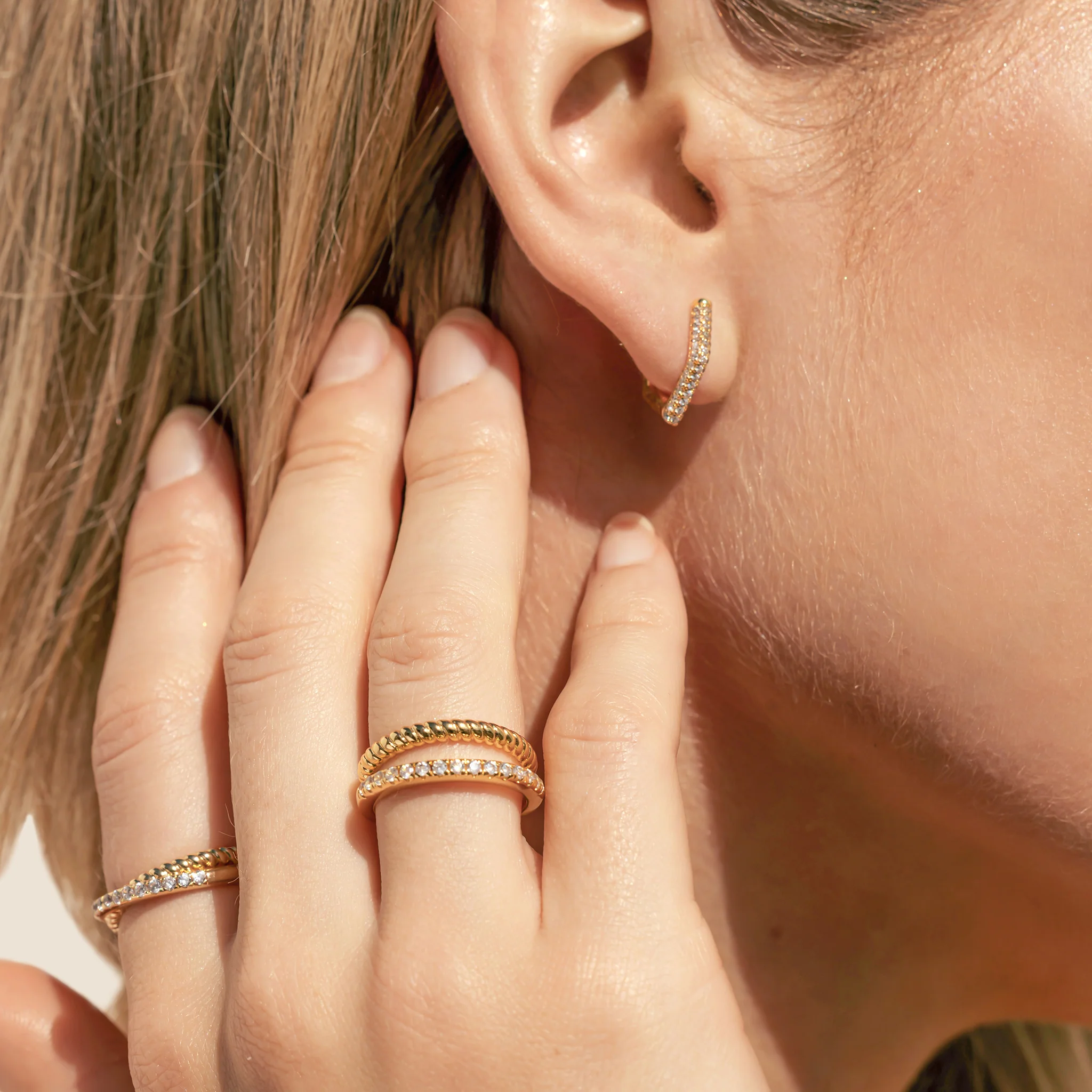 Mini Jodi Earrings with Crystals - Image 4