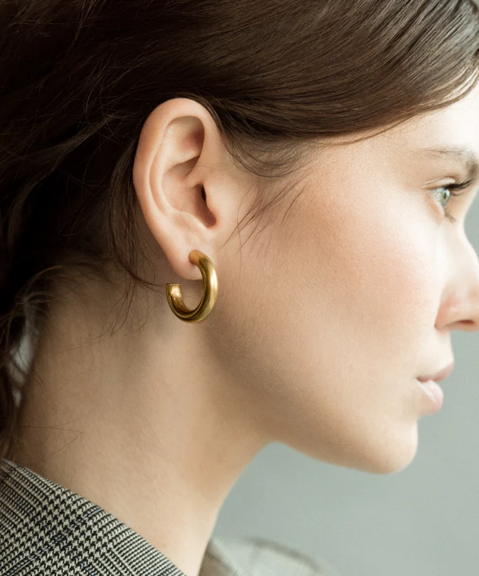 Mini Kennedy Hoops - Gold (Matte Finish) - Image 4
